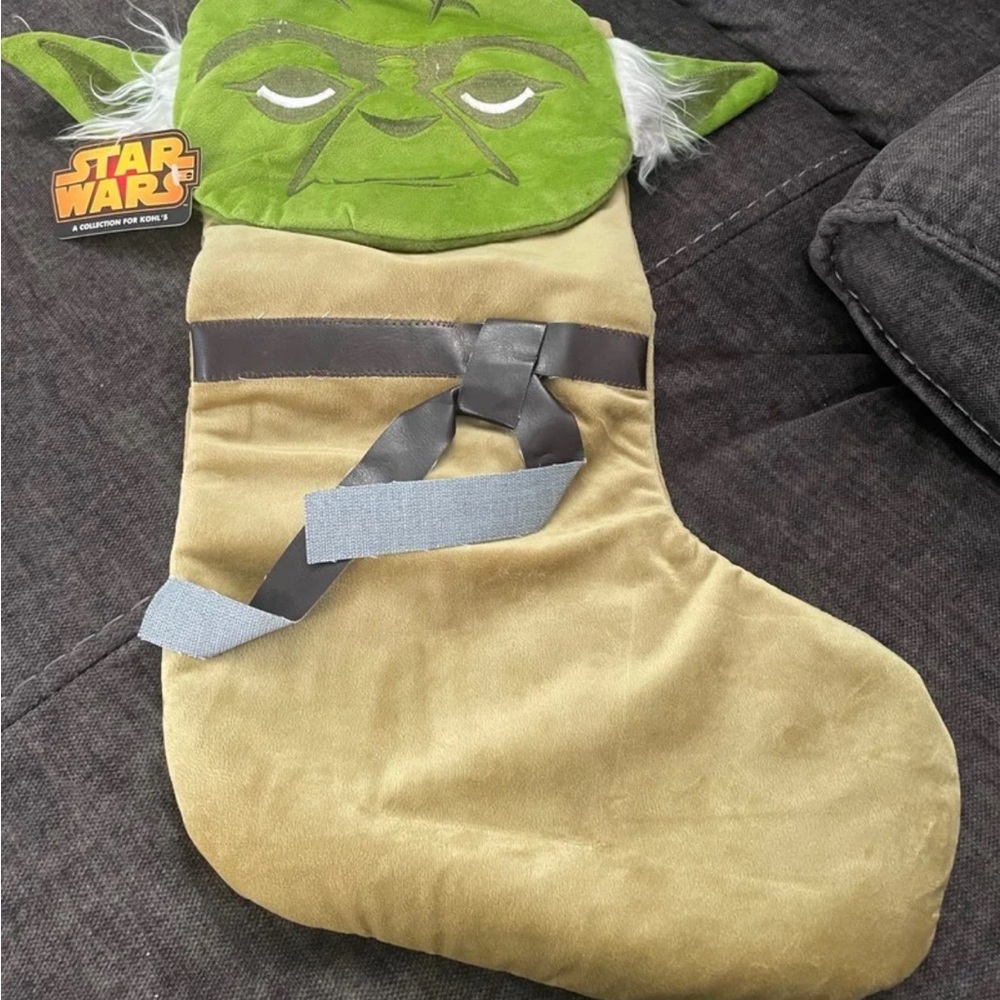 DISNEY STAR WARS YODA CHRISTMAS STOCKING Holiday New Jedi Decor